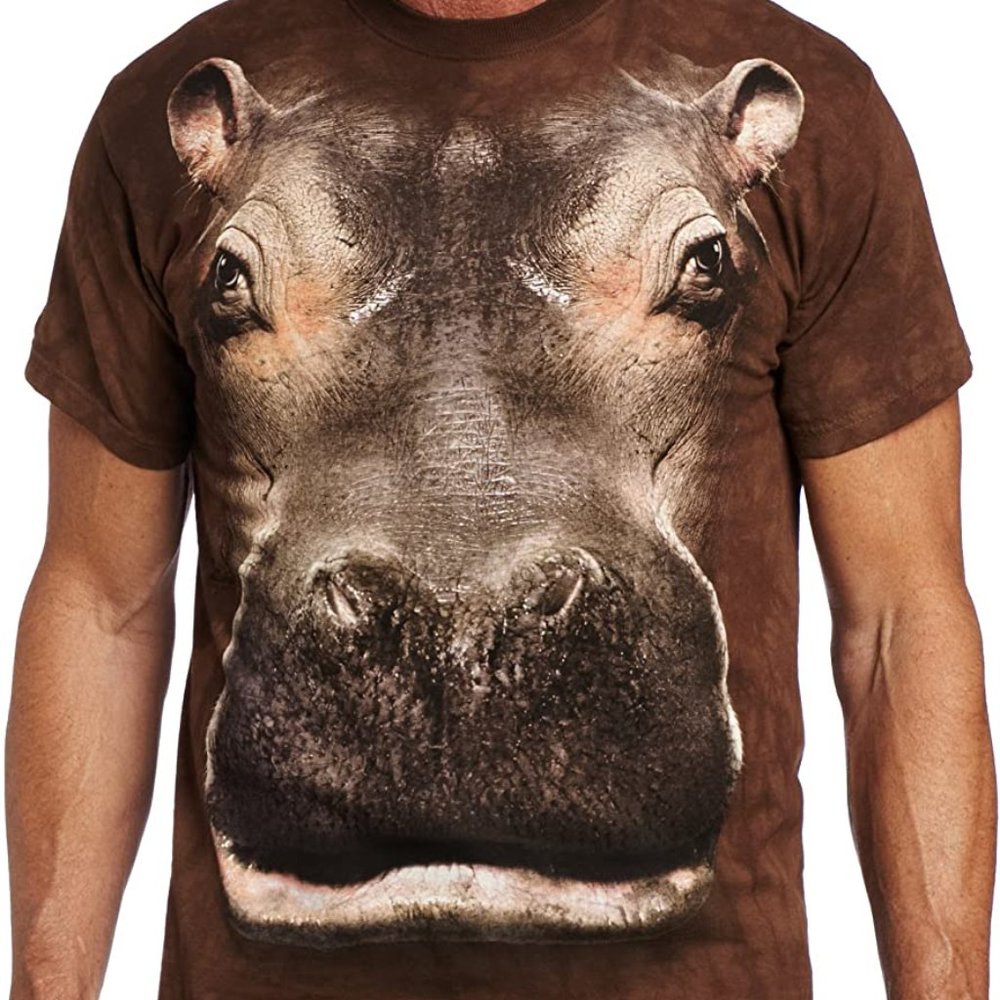 The Mountain Hippo Hippopotamus River Horse Water Animal Herbivore T-Shirt S-2X - Picture 2 of 4